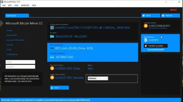 Microsoft Bitcoin Miner v6.7 (lifetime license) 2024 - Image 2