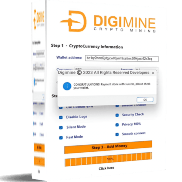 DigiMine Crypto Mining V4.9 – Premium Software Technology (1 Month License)